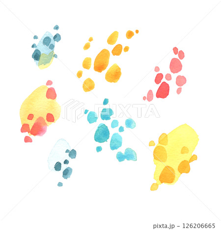 A watercolor set of isolated paint stains and brush strokes in yellow, red, and turquoise-blue shades. Ideal for creative designs, artistic compositions, backgrounds, and abstract natural-themed A watercolor set of isolated paint stains and brush strokes in yellow, red, and turquoise-blue shades. Ideal for creative designs, artistic compositions, backgrounds, and abstract natural-themed 126206665