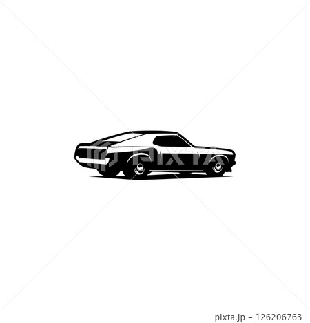 Ford Mustang sportsroof car rear view vector isolated 126206763