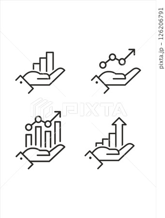 Data analysis thin line icons Stock Illustration. 126206791