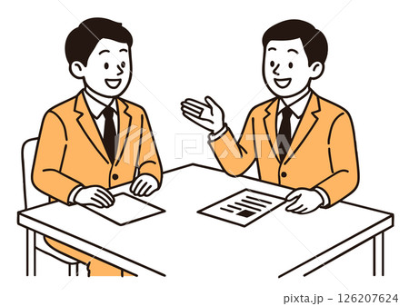 商談・面接で話すビジネスマンたちのイラスト 商談・面接で話すビジネスマンたちのイラスト 126207624