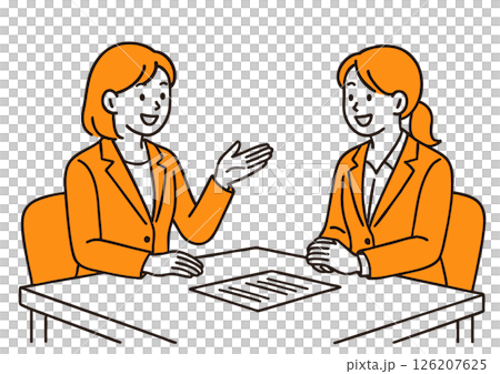 商人在商務談判和麵試中談話的插圖 126207625