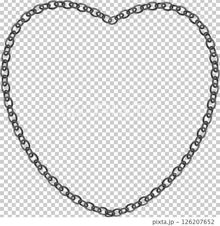 Heart-shaped silver chain frame material 126207652