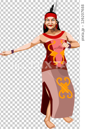 Dayak Kalimantan Indonesia Traditional Dancer Girl Dayak Kalimantan Indonesia Traditional Dancer Girl 126207688
