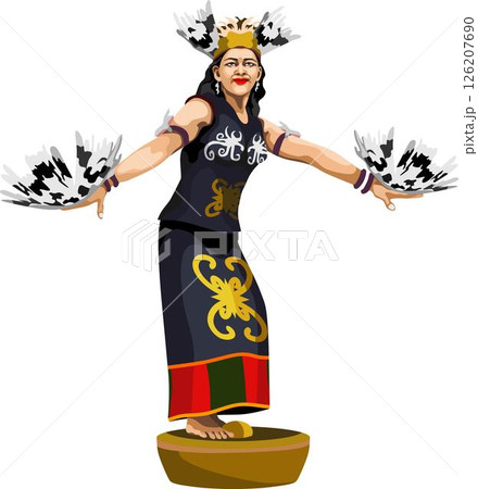 Dayak Kalimantan Indonesia Traditional Dancer Girl 126207690