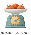 Vintage Kitchen Scale with apples Cozy home Illustration 126207808