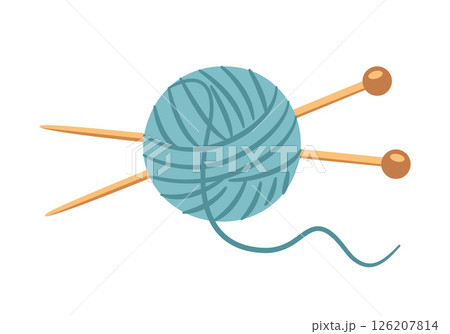 Knitting set, ball of yarn with knitting needles 126207814