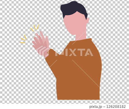 パチパチと拍手する男性。賞賛する。称える。ベクターイラスト パチパチと拍手する男性。賞賛する。称える。ベクターイラスト 126208182