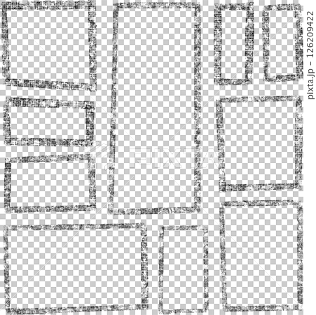 Hand-drawn square monochrome background material 126209422
