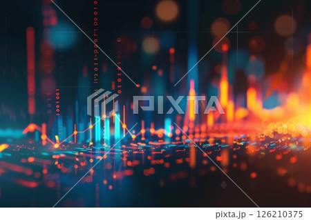 Futuristic Stock Market Chart with Glowing Data or Dynamic Financial Timeline for graphic background Futuristic Stock Market Chart with Glowing Data or Dynamic Financial Timeline for graphic background 126210375