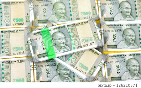 Indian currency. 500 rupee note. Five hundred rupee Indian currency 126210571