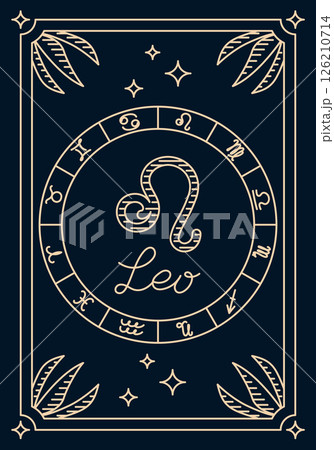 Hand drawn vector illustration of Leo zodiac sign 126210714