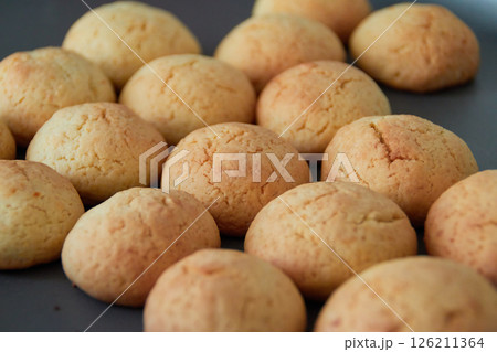 Homemade delicious cookies baked in the oven 126211364