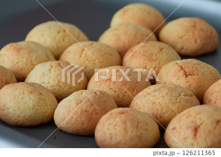Homemade delicious cookies baked in the oven 126211365