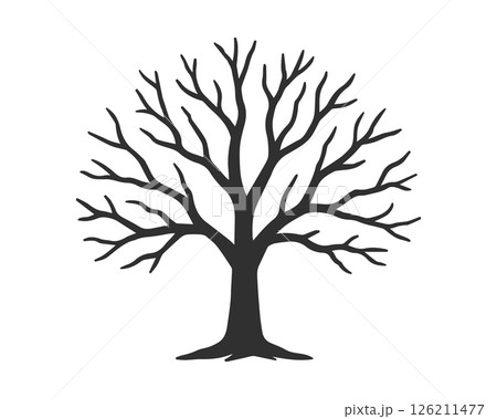 Oak tree silhouette logo shape. Environment nature forest sign icon. Vector illustration image. Isolated on white background. Oak tree silhouette logo shape. Environment nature forest sign icon. Vector illustration image. Isolated on white background. 126211477