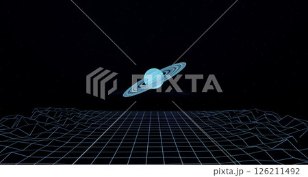 planet in space, 3d render, retro styled planet in space, 3d render, retro styled 126211492