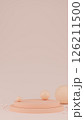 3d render of still life with geometric shapes and empty space in beige monochrome color 126211500