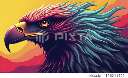 Vibrant Abstract Eagle Head Vector 126211522