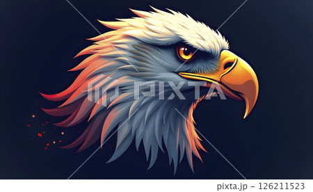 Heroic Eagle Head Vector Portrait 126211523