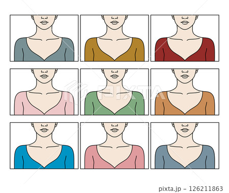 胸の空いたレオタード女性のデザイン処理 126211863
