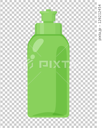 Illustration of a green bottle of dishwashing detergent Illustration of a green bottle of dishwashing detergent 126212454