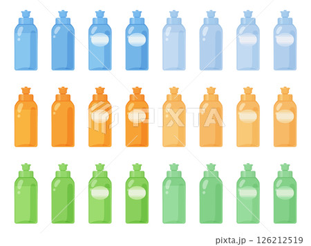 食器用洗剤のボトルのイラスト素材セット 126212519