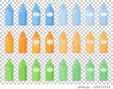 食器用洗剤のボトルのイラスト素材セット 126212519