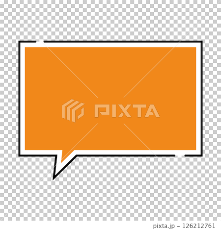 シンプルな吹き出しのイラスト 横長 四角 シンプルな吹き出しのイラスト 横長 四角 126212761