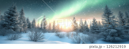 forest twilight trees sky aurora borealis 126212919