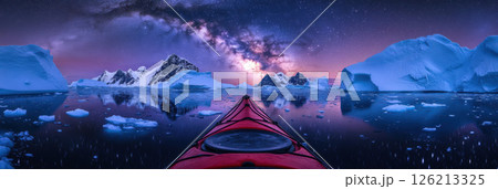 kayak calm body water sky foreground 126213325