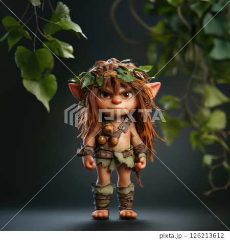 3d fantasy character hair foliage attire 126213612