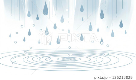雨音を描いたミニマルな抽象イラスト背景 126213829
