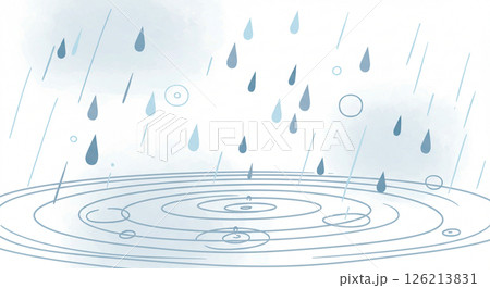 雨音を描いたミニマルな抽象イラスト背景 126213831