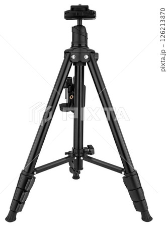 Tripod for photo video equipment, on white background in isolation 126213870
