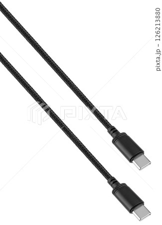 Type-C charging cable with high transfer speed, on white background 126213880