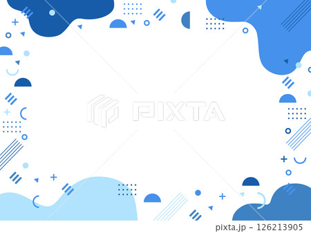 幾何学と不定形の背景素材 青色、ブルー 幾何学と不定形の背景素材 青色、ブルー 126213905
