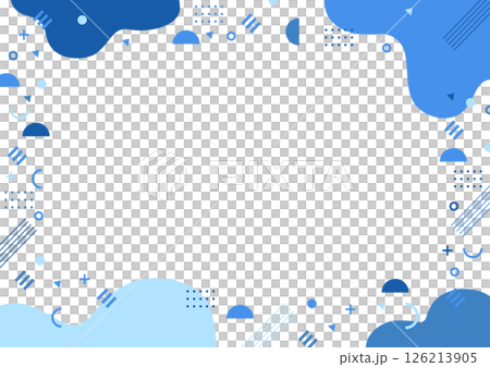 幾何学と不定形の背景素材 青色、ブルー 幾何学と不定形の背景素材 青色、ブルー 126213905