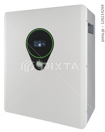 Powerful storage battery for alternative power supply, on a white background you isolation Powerful storage battery for alternative power supply, on a white background you isolation 126214204