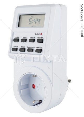 Functional weekly timer with flexible settings, on white background 126214225