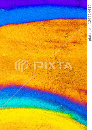 Vibrant Rainbow Texture in Neon Orange, Blue, Purple for Retro 80s, Psychedelic Art 126214410