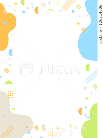 幾何学と不定形の背景素材 水色、オレンジ 幾何学と不定形の背景素材 水色、オレンジ 126214606