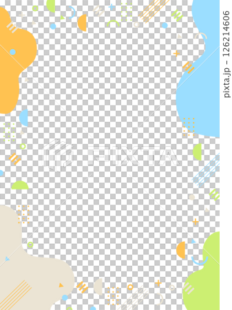 幾何学と不定形の背景素材 水色、オレンジ 幾何学と不定形の背景素材 水色、オレンジ 126214606