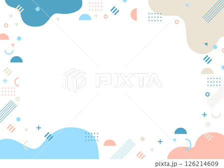 幾何学と不定形の背景素材　ピンク、ブルー 126214609