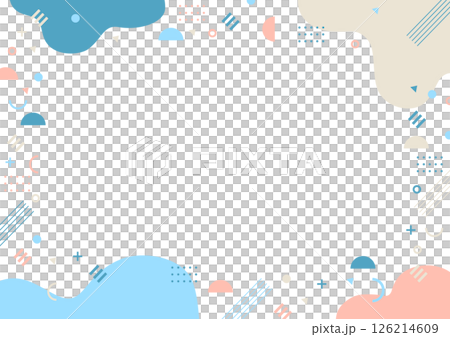 幾何学と不定形の背景素材　ピンク、ブルー 126214609
