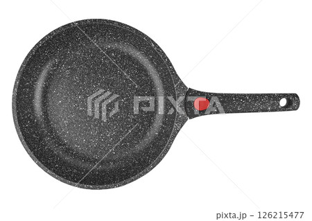 black frying pan isolated on white background black frying pan isolated on white background 126215477