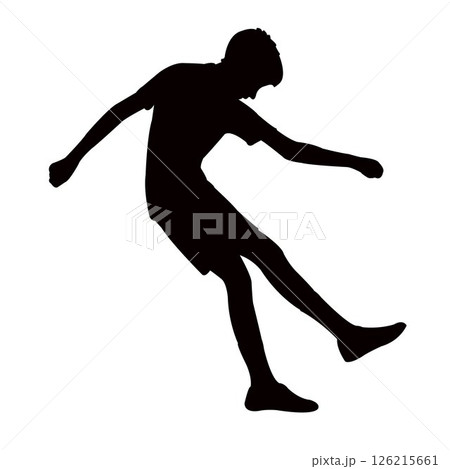 a boy jumping body silhouette vector 126215661