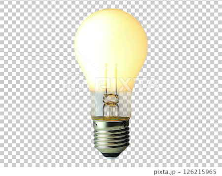 Illuminating lightbulb glowing brightly against a neutral background.  Perfect for concepts of ideas, innovation, inspiration, and solutions. 126215965