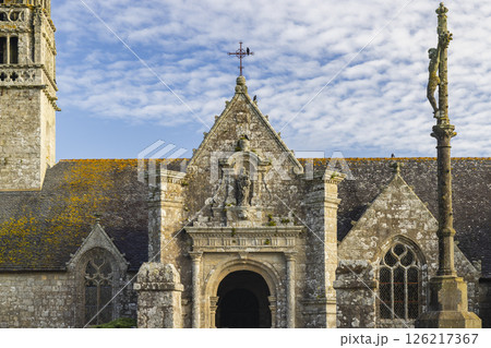 Notre Dame de la Clarte church standing tall in Beuzec Cap Sizun, Brittany, France 126217367