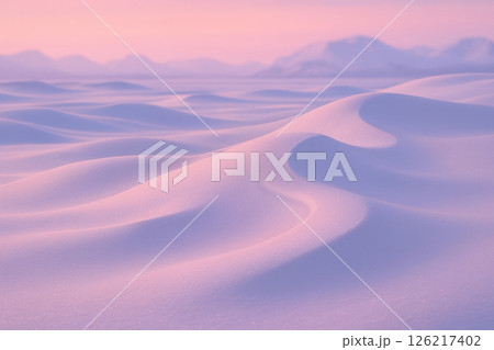 Wind-Sculpted Snow Dunes in Arctic Light 126217402