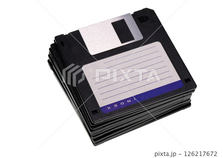 Vintage floppy disks Isolated on white 126217672