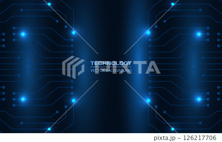 Abstract dark blue technology background with circuit line. Futuristic network technical digital concept banner design. 126217706